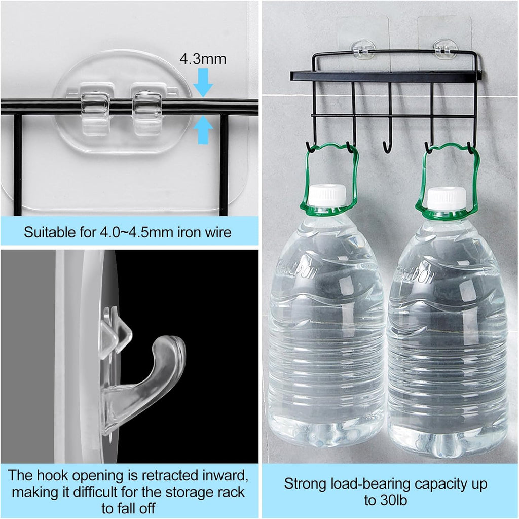 15 Pack Shower Caddy Adhesive Replacement, Shower Shelf Adhesive No Drilling, Adhesive Hooks for Showe Caddy, Soap Holder, and Kitchen Racks