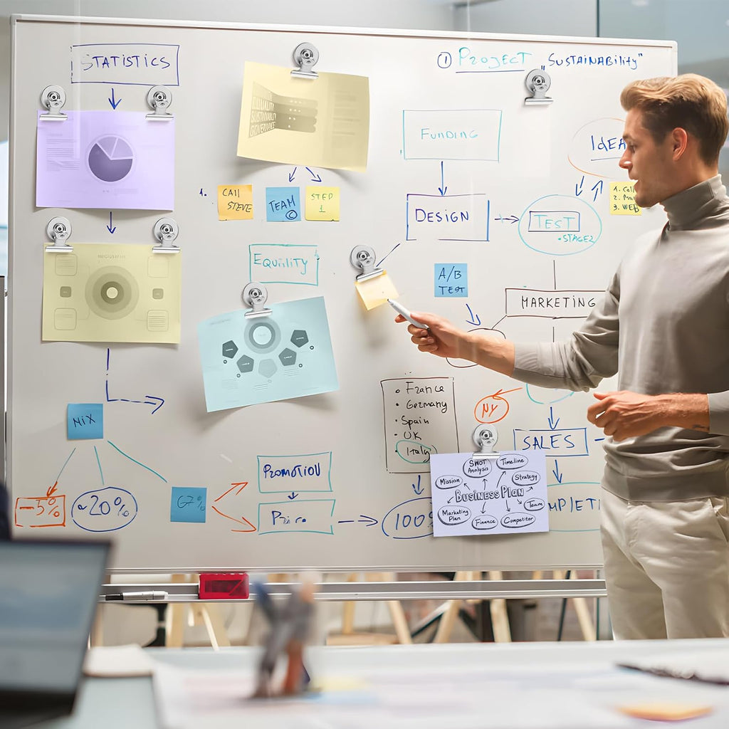 24 Pack Strong Magnetic Clips, Fridge Magnets Refrigerator Magnet, Whiteboard Magnets Heavy Duty Magnet Clips for Home, Office, Classroom, Locker, Cruise (Silver)