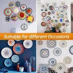 14 Pcs Plate Hangers for Wall - 8/10/12/14/16 Inch Invisible Plates Hanger, Stainless Steel Plate Holders with 14 Pieces Wall Hooks for 7.5 to 19.5 Inch Decorative Plates and Arts (Silver)