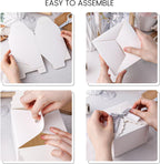 10PCS Gift Boxes with Ribbon, Small White Candy Box Paper Treat Boxes for Wedding Cookie Chocolates Small Gifts