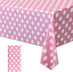 1 Piece Pink Polka Dot Rectangle Tablecloth - 54X72“ Decorative & Stain Resistant Table Cloth with Polka Dot Pattern, Table Cover for Dining Table, Buffet, Wedding, Camping, Party & Wedding