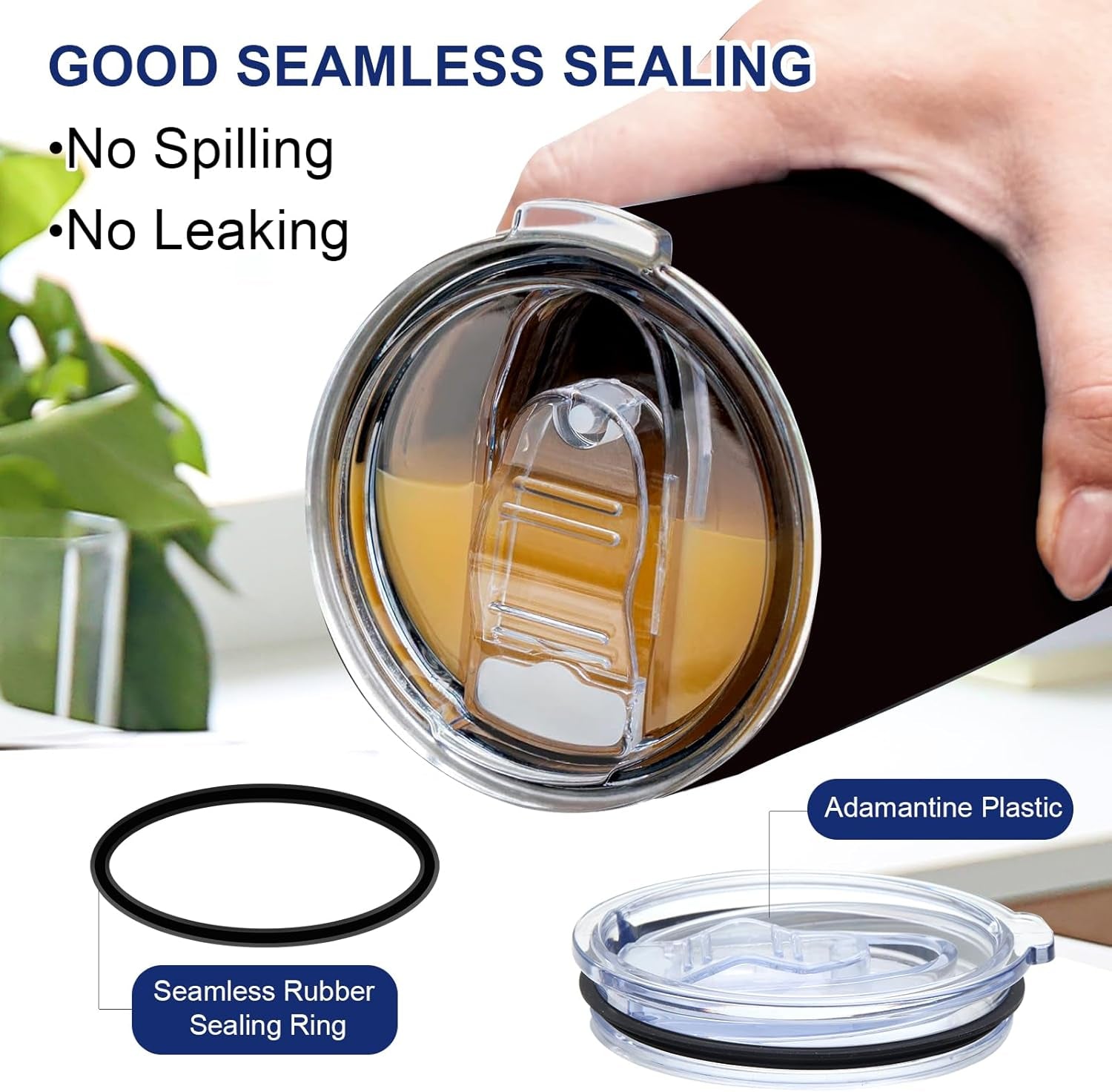 2Pcs 40 Oz Tumbler Lid Replacement Compatible with Silver Buffalo, Accessories for Silver Buffalo Tumbler Cup, Bpa-Free, Reusable Replacement Lid