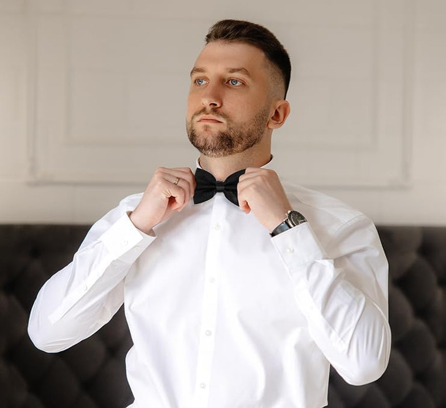 2PCS Bow Ties for Men, Adjustable Black Bow Tie, Classic Bow Tie for Weddings, Banquets, Bands, Graduations, Christmas, Celebrations and Any Other Formal Occasions