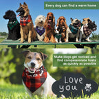 16 Pcs 2 Size Adopt Me Dog Bandanas Bulk Plaid Reversible Triangle Bibs Printing Pet Scarf Bibs Adoption Event Celebration Accessories for Christmas Small Medium Large Shelter Animals