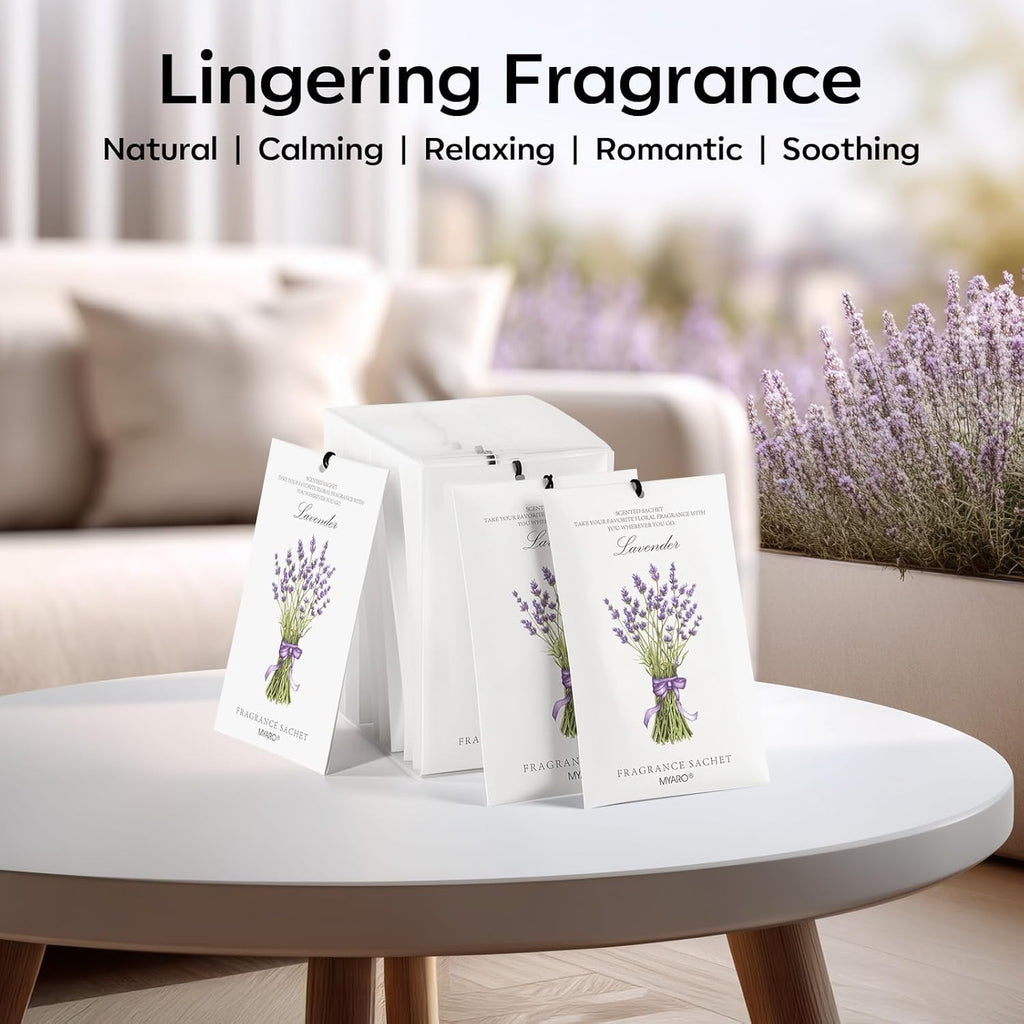 12 Packs Lavender Scented Sachets Air Freshener for Drawer and Closet, Long-Lasting Sachet Bag Room Car Odor Deodorizer Fresh Scent Home Fragrance