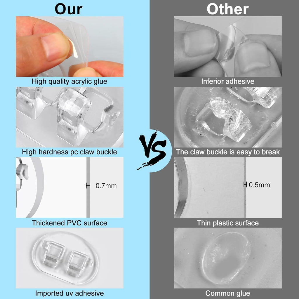 15 Pack Shower Caddy Adhesive Replacement, Shower Shelf Adhesive No Drilling, Adhesive Hooks for Showe Caddy, Soap Holder, and Kitchen Racks