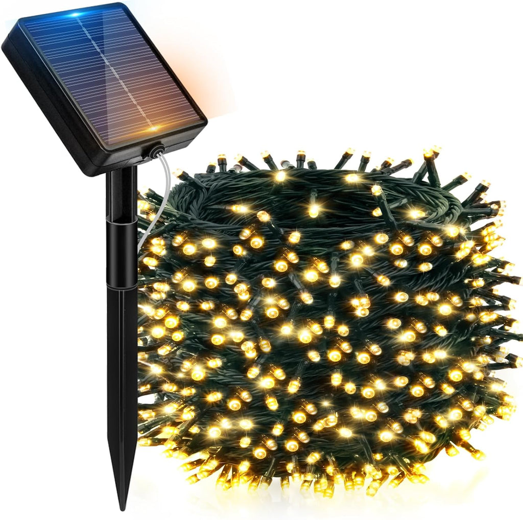 1 Pack Solar Christmas Lights Outdoor, 45Ft 120LED Solar String Lights outside Waterproof, 8 Modes Twinkle Tree Light Solar Powered for Xmas Garden Patio Yard Party Wedding Decor, Warm White