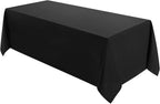 1 Pack Tablecloth 90 * 132Inch Rectangle Table Cloth Polyester, Stain Wrinkle Resistant Polyester Dining Table Cover for Kitchen Dinning Party Wedding Tabletop Buffet Decoration(Black)