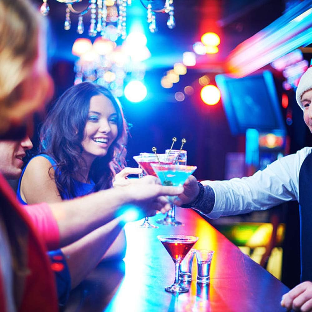 15PCS Cocktail Picks for Drinks, Stainless Steel Cocktail Toothpicks, Reusable Cocktail Skewers, Garnish Picks Bloody Mary Skewers, Metal Martini Picks for Olives Appetizers Fruit (4.3 Inch)