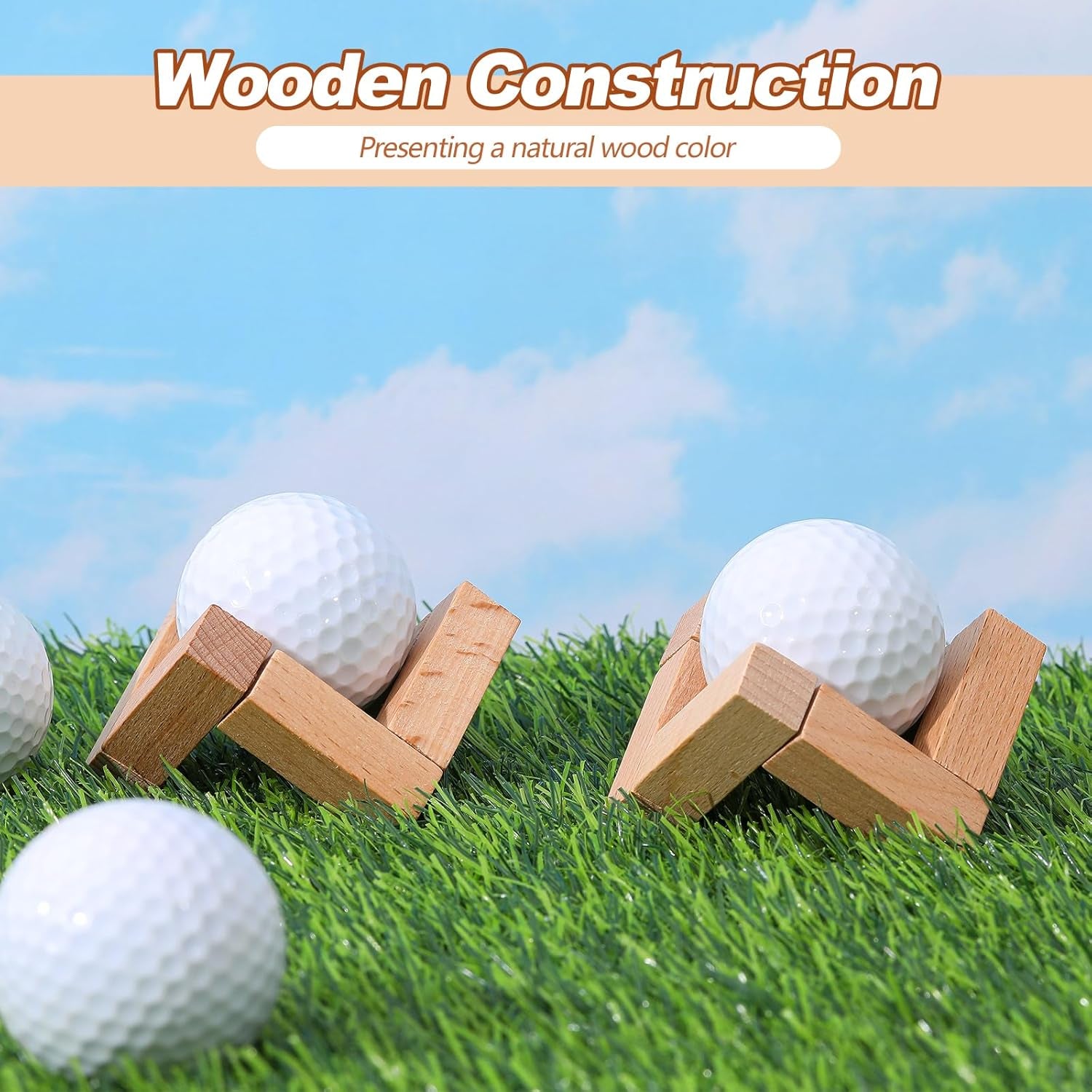 3 Pcs Golf Ball Display Stand 1.97 Inch Wooden Golfball Display Case Baseball Rack Holder for Souvenir Collections Tabletop Decor Men Golf Enthusiasts