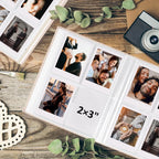 2PCS Polaroid Photo Album, 2X3 Inch Pockets Mini Photo Album for 104 Pockets Hold 208 Pictures, Linen Hardcover Polaroid Album Book for Photos Family Anniversaries Baby Vacations (Off-White)
