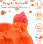 3 Pack Pumpkin Silicone Mold, 6-Cavity Pumpkin Cake Pan for Baking Muffin Cupcake Chocolate Halloween Thanksgiving Wax Melts Soap Making