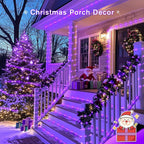 200 LED Purple Solar Christmas Lights, 66 Ft Rope Lights Outdoor Waterproof, PVC Tube Purple Christmas String Lights for Party Tree Fence Christmas
