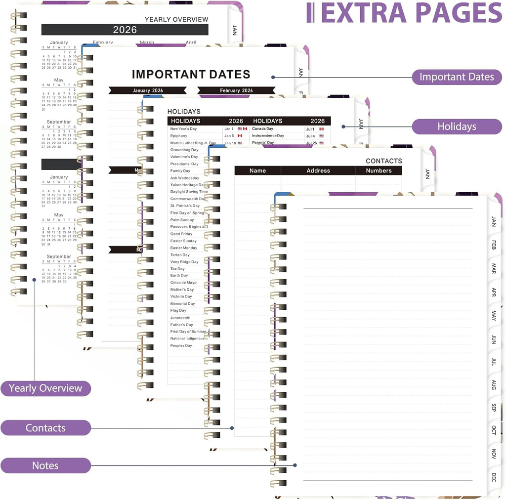 2026 Planner, Weekly and Monthly Calendar Planning Book, Jan 2026 - Dec 2026, Academic Agenda Book, Desk Accessories for Home, Office and School Supplies - A5 (6.3'' X 8.5'')