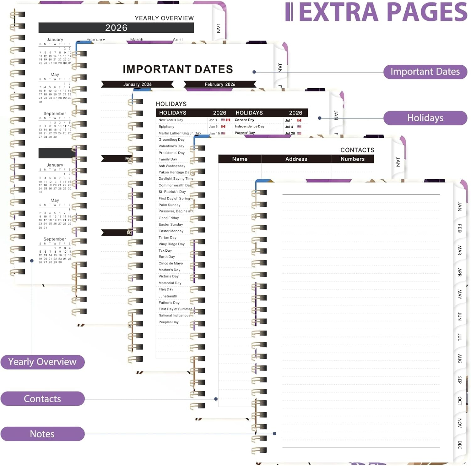 2026 Planner, Weekly and Monthly Calendar Planning Book, Jan 2026 - Dec 2026, Academic Agenda Book, Desk Accessories for Home, Office and School Supplies - A5 (6.3'' X 8.5'')