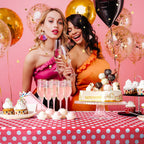 1 Piece Red Polka Dot Rectangle Tablecloth - 54X72“ Decorative & Stain Resistant Table Cloth with Polka Dot Pattern, Table Cover for Dining Table, Buffet, Wedding, Camping, Party & Wedding