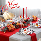 100 Pack Christmas Paper Plates 9" & 7" Snowman Winter Gingham Disposable Dessert Plates for Holiday Xmas Party Supplies(Round,Red and White)