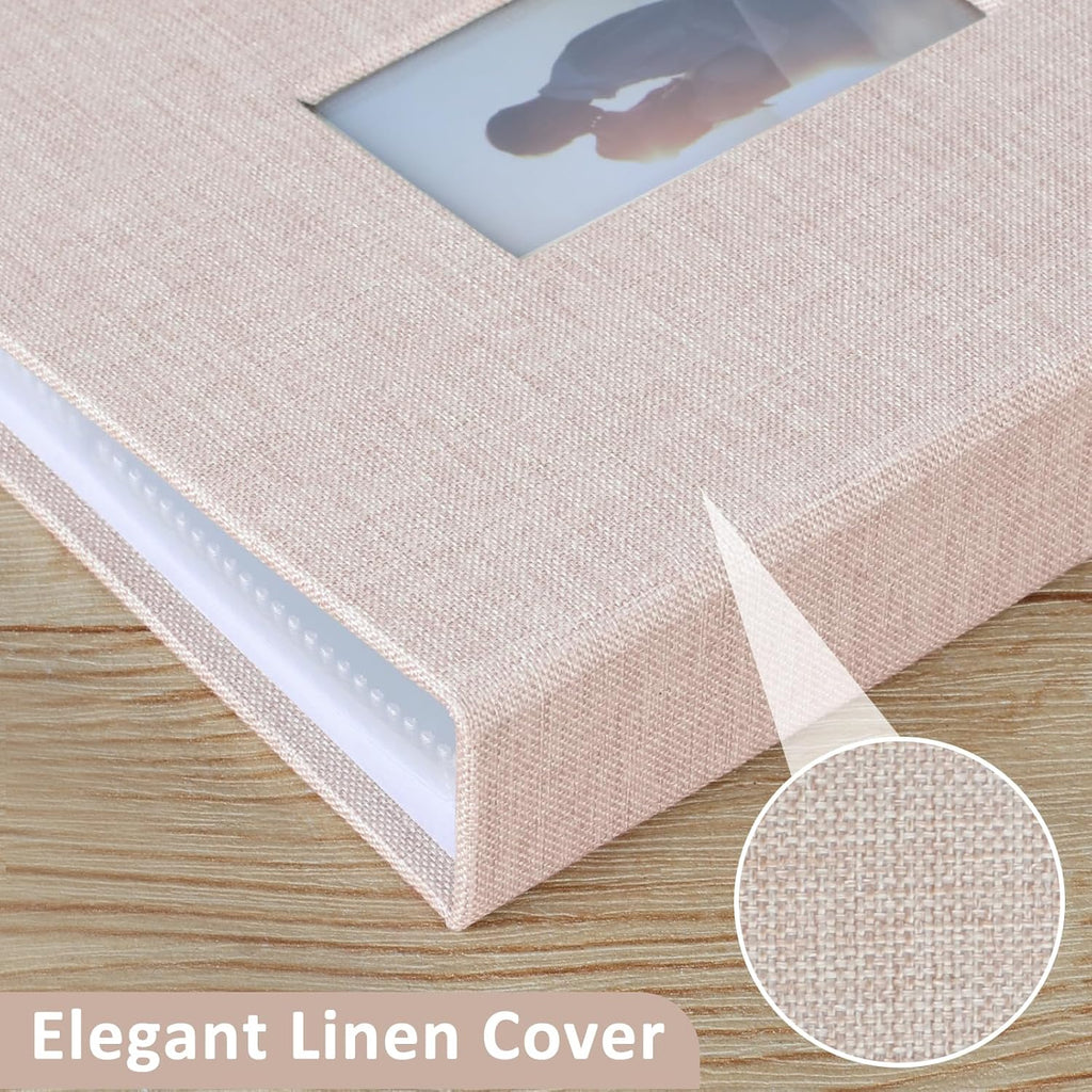 2PCS Polaroid Photo Album, 2X3 Inch Pockets Mini Photo Album for 104 Pockets Hold 208 Pictures, Linen Hardcover Polaroid Album Book for Photos Family Anniversaries Baby Vacations (Off-White)