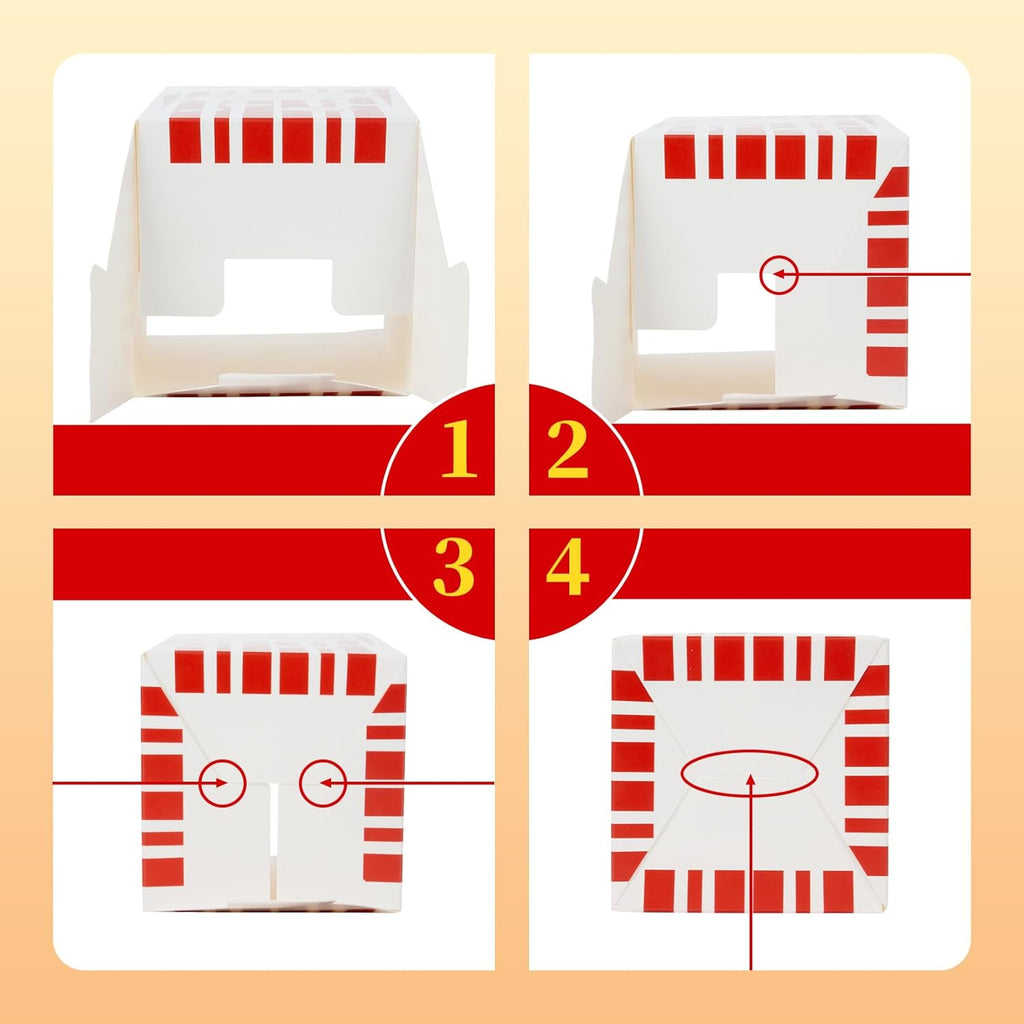 23 Popcorn Boxes Containers Party - 46Oz Square Popcorn Bowls Square Buckets Container Tub Paper Cups Holders Disposable Halloween Carnival Christmas Movie Night Party Individual Servings