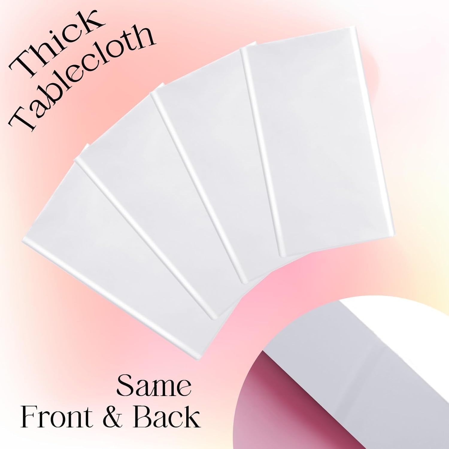 1 Piece White Rectangle Tablecloth, Thick & Durable Waterproof Plastic Table Cloth, 54X108 Inch Heavy-Duty Surface Protector, Stain Resistant Table Cover for Dining/Party/Buffet/Wedding