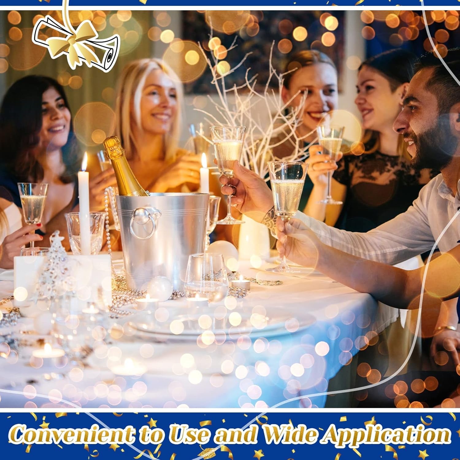 12 Pcs Plastic Hanukkah Tablecloth Blue Gold White Tablecloth Fit 54 X 108 Inch Rectangle Disposable Table Cover Holiday Decorations for Party Favor