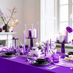 1 Piece Purple Foil Tablecloth 54 * 72Inch Lavender Plastic Birthday Party Table Cloths Disposable Waterproof Table Cover for Halloween Bridal Shower Wedding Anniversary Baby Shower Elegant Supplies
