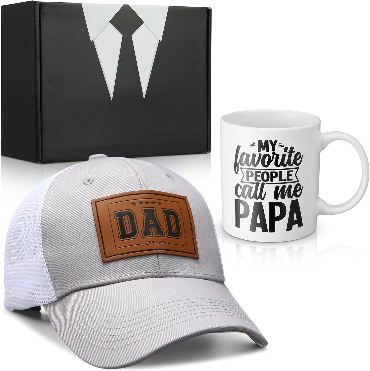 3 Pcs Xmas Gifts for Dad from Daughter, Dad Trucker Hat 11Oz Funny Coffee Mug and Gift Box for Thanksgiving Christmas Birthday