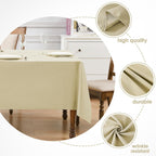 1 Pack 52 * 70Inch Rectangle Tablecloth Linen Textured, Waterproof and Stain Resistant Table Cloth Dining Table Cover for Kitchen Dinning Party Banquet Rectangular Tabletop Decoration(Beige)