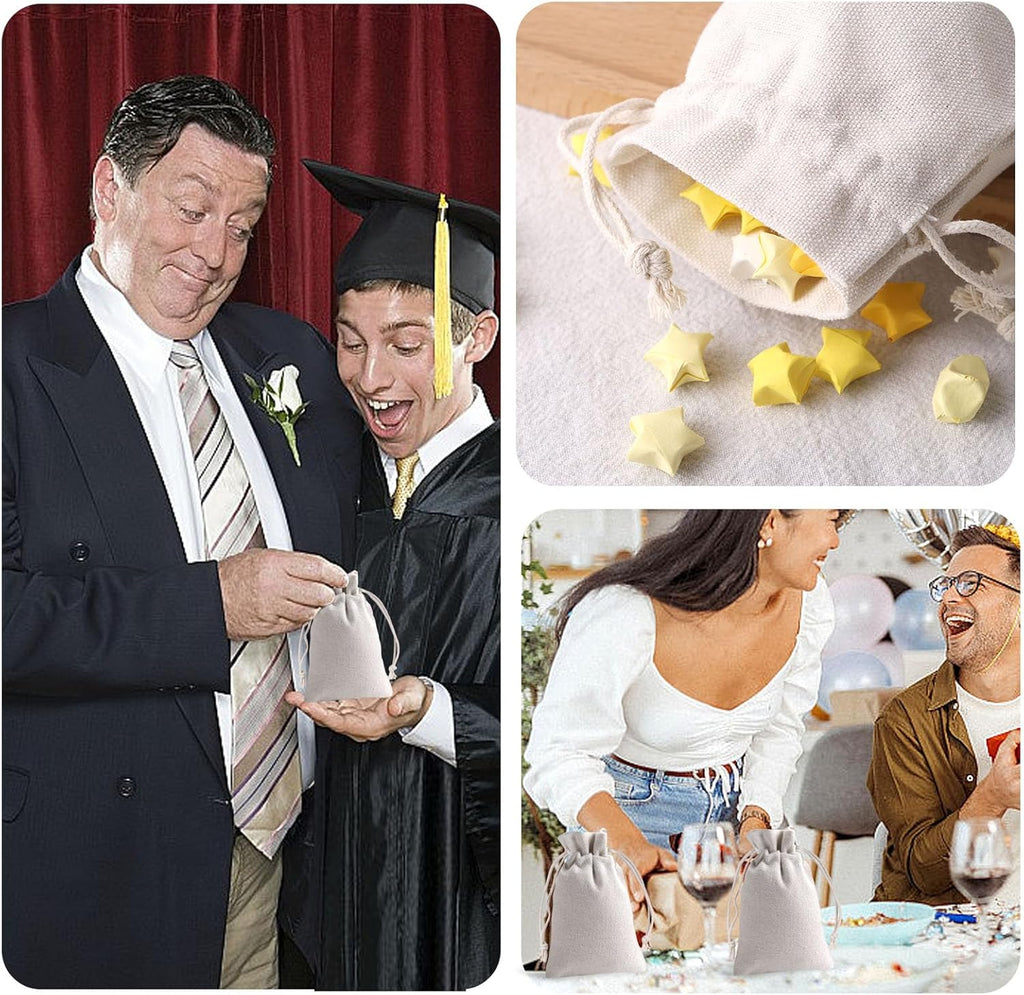 26 Pack Canvas Drawstring Pouch Bags, 3X4 Inch Reusable Coffee Tea Bags for Party Wedding Favors, Home Kitchen Bulk Supplies