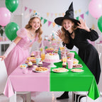 1 Pack Pink Green Foil Tablecloth, 40X106 Shiny Metallic Party Table Cover for Birthday, Princess Witch Theme, Graduation, Baby Shower, Celebration Decorations