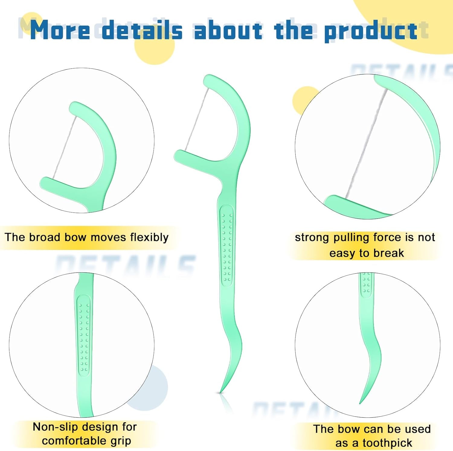 1000 Count Fresh Mint Flavor Dental Flosses Picks Bulk High Toughness Dental Floss Tooth Picks Flossing System for Adults Family Travel Tight Spaces Teeth Cleaning