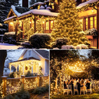 1 Pack Solar Christmas Lights Outdoor, 45Ft 120LED Solar String Lights outside Waterproof, 8 Modes Twinkle Tree Light Solar Powered for Xmas Garden Patio Yard Party Wedding Decor, Warm White