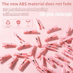 100 Mini Clothes Pin for Baby Shower Girl Game, 1.37 Inch Pink Plastic Small Clothespin Gender Reveal Party Favors (Pink)