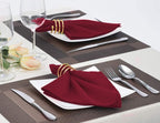 20-Inch Polyester Cloth Napkins Linen Dinner Napkins - Set of 12 for Weddings, Banquets, or Restaurants (1-Dozen) (Burgundy)