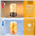 2PCS Glass Cups with Bamboo Lids and Straws, 16OZ Ice Coffee Cup, Drinking Cup Set with Wooden Lids, Home Essential Glass Tumblers for Beer, Cocktail, Tea and Latte Clear