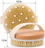2-Pack Dry Brushing Body Brush for Lymphatic Drainage, round Dry Exfoliating Brush with Massage Nodes for Cellulite, Dry Skin, Circulation Boost