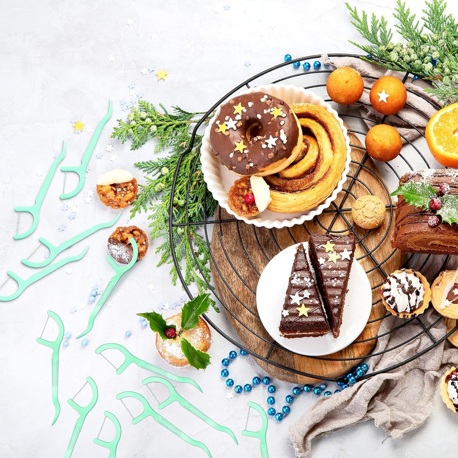 1000 Count Fresh Mint Flavor Dental Flosses Picks Bulk High Toughness Dental Floss Tooth Picks Flossing System for Adults Family Travel Tight Spaces Teeth Cleaning