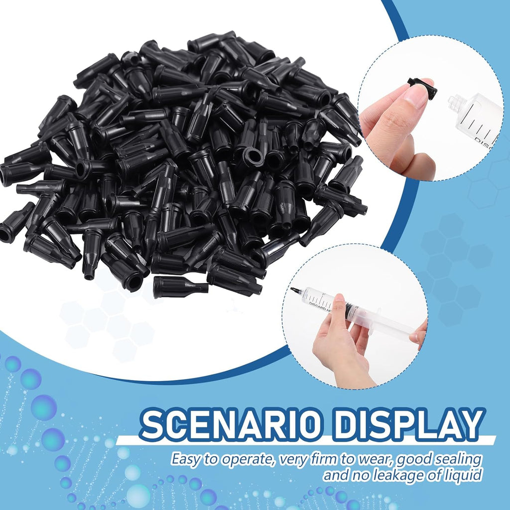 1500 Pack Syringe Caps Dispensing Needle Black Syringe Tip Caps for Dispensing Needles Accessories Craft Industrial Use