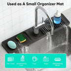 24 Inch Longer Faucet Mat for Kitchen Sink, 5° Slope Fast Self-Draining, Kitchen Sink Splash Guard Silicone Sink Faucet Mat Splash Guard Kitchen Sink Area Tidy Splash Faucet Guard Draining Mat