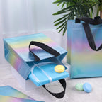 15PCS Iridescent Gift Bags with Handles, 8"X4"X10" Reusable Party Favor Bags Bulk for Christmas, Birthdays, Weddings, Goodie Treats