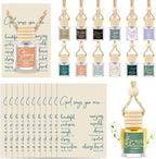 24 Set Christian Gift Bulk Church Empty Hanging Car Air Freshener Diffuser Bottles 8Ml for Essential Oils Religious Biblical Gifts Christmas Employee Favors for Women Men