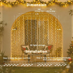 200 LED Christmas Curtain Lights for Bedroom, Warm White Hanging Curtain String Lights Indoor, USB Plug in Christmas Twinkle Lights with Remote for Wall Backdrop Wedding Party Decor