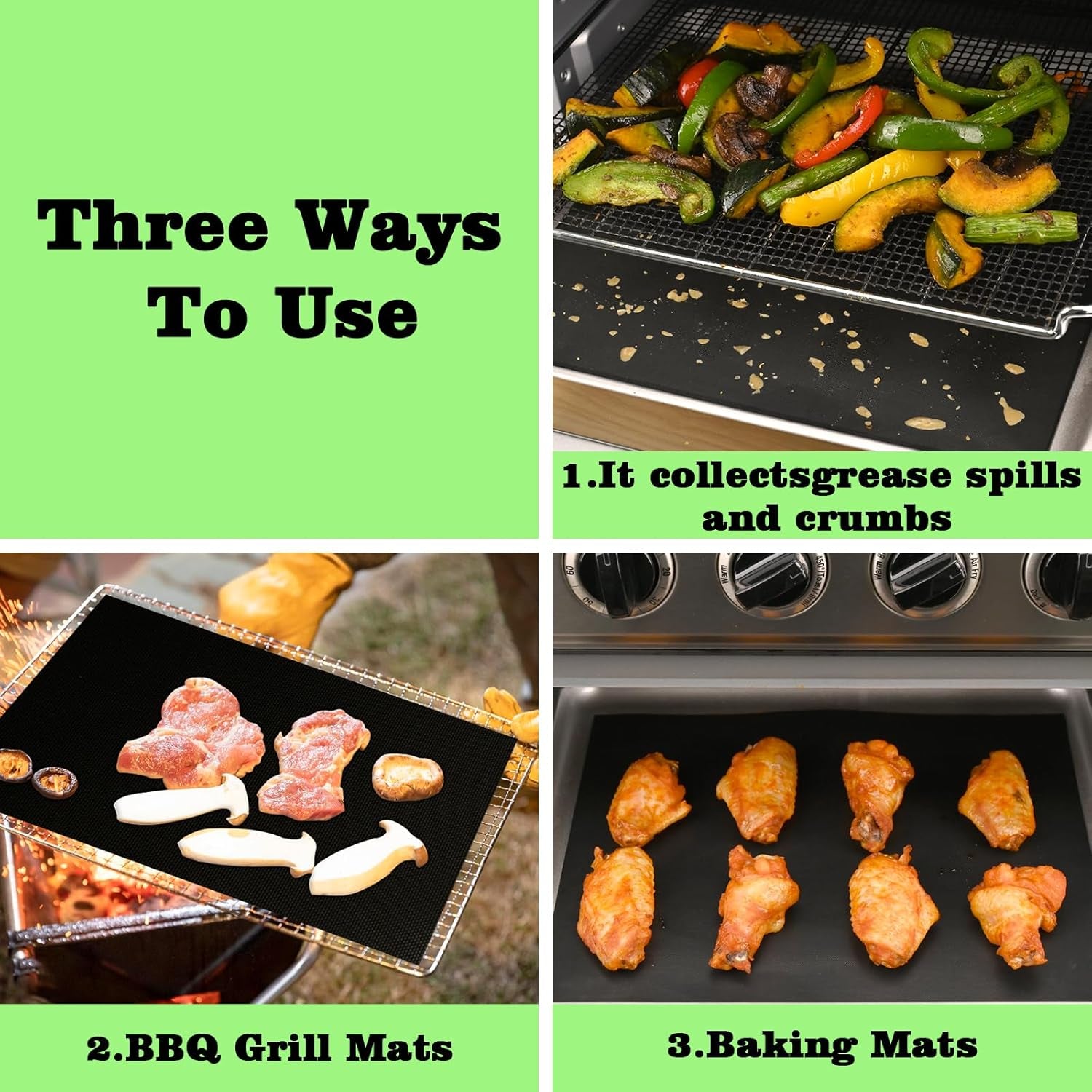 12 Inch Air Fryer Parchment Paper Squares with 4 PCS Black Non-Stick Reusable Grilling Mat for Ninja Foodi Flip SP101/SP201/SP301/SP351, Cuisinart Toaster Oven, Microwave