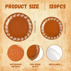 120 Pcs Platos De Barro Mexicanos Paper Plates Fall Cielito Lindo Party Decoration 7/9 Inch Mexican Plates Terracotta Flower Clay Pottery Paper Birthday Wedding Party Supplies (White Flowers)