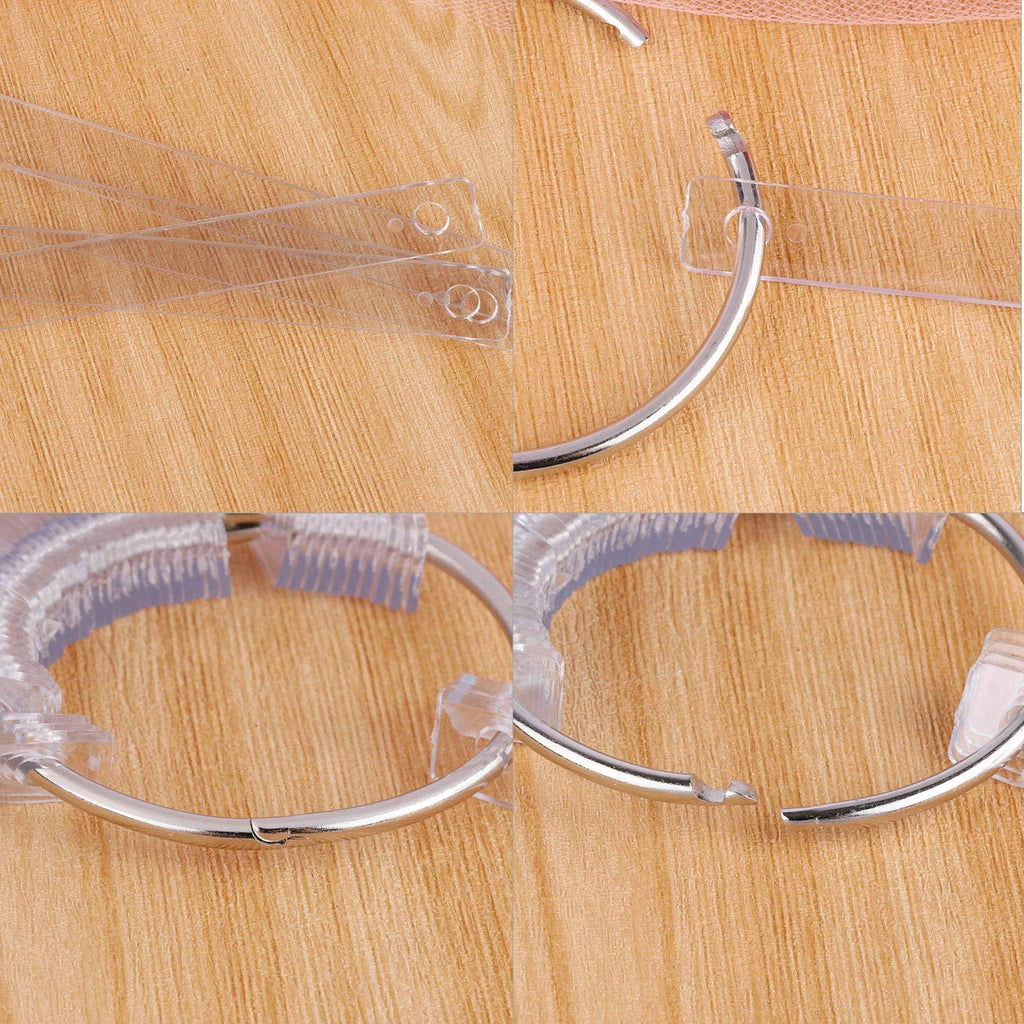 200 Pcs Oval Nail Swatch Sticks Fan-Shaped Nail Polish Sample Sticks with Metal Split Ring for Nail Color Display, Clear