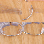 200 Pcs Oval Nail Swatch Sticks Fan-Shaped Nail Polish Sample Sticks with Metal Split Ring for Nail Color Display, Clear