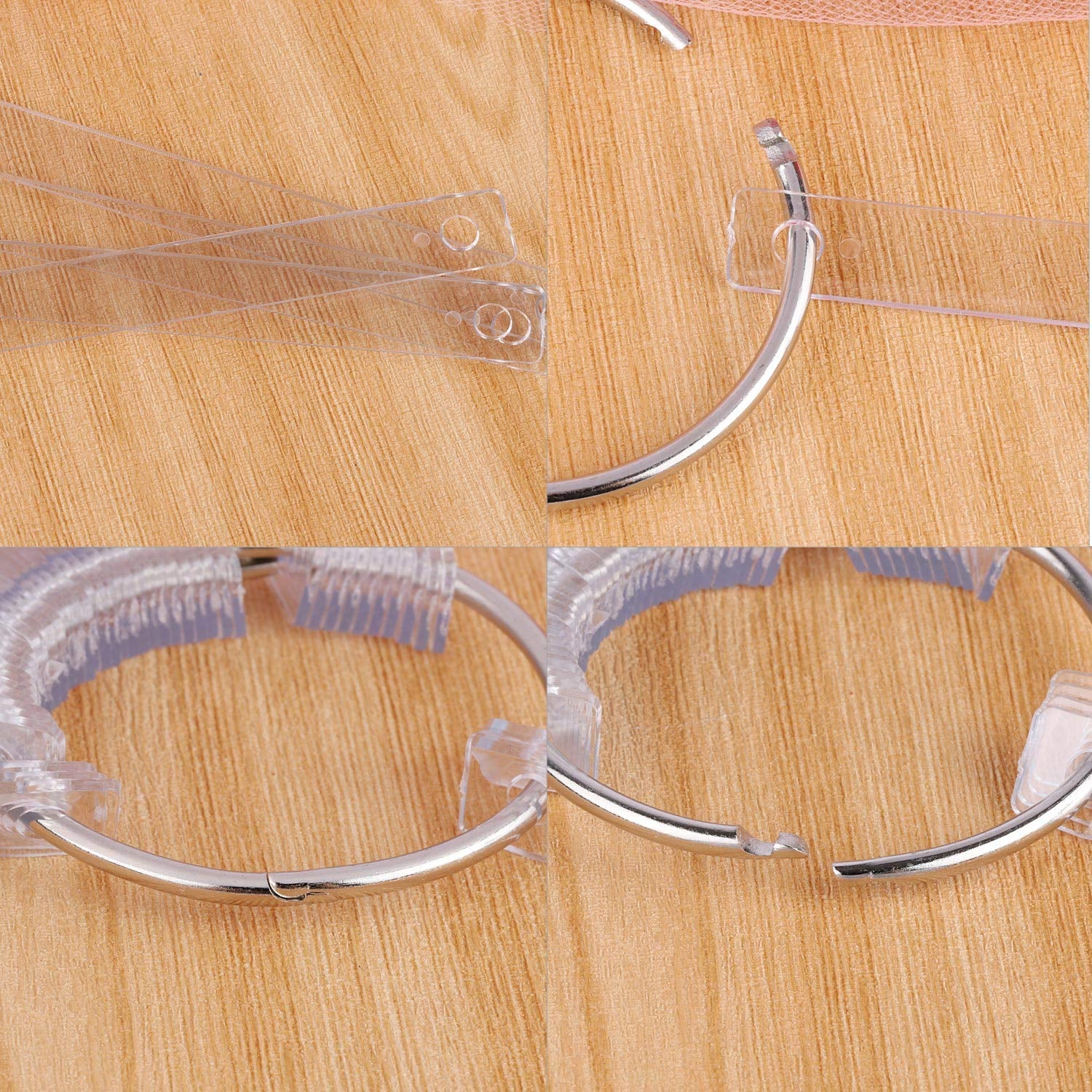 200 Pcs Oval Nail Swatch Sticks Fan-Shaped Nail Polish Sample Sticks with Metal Split Ring for Nail Color Display, Clear