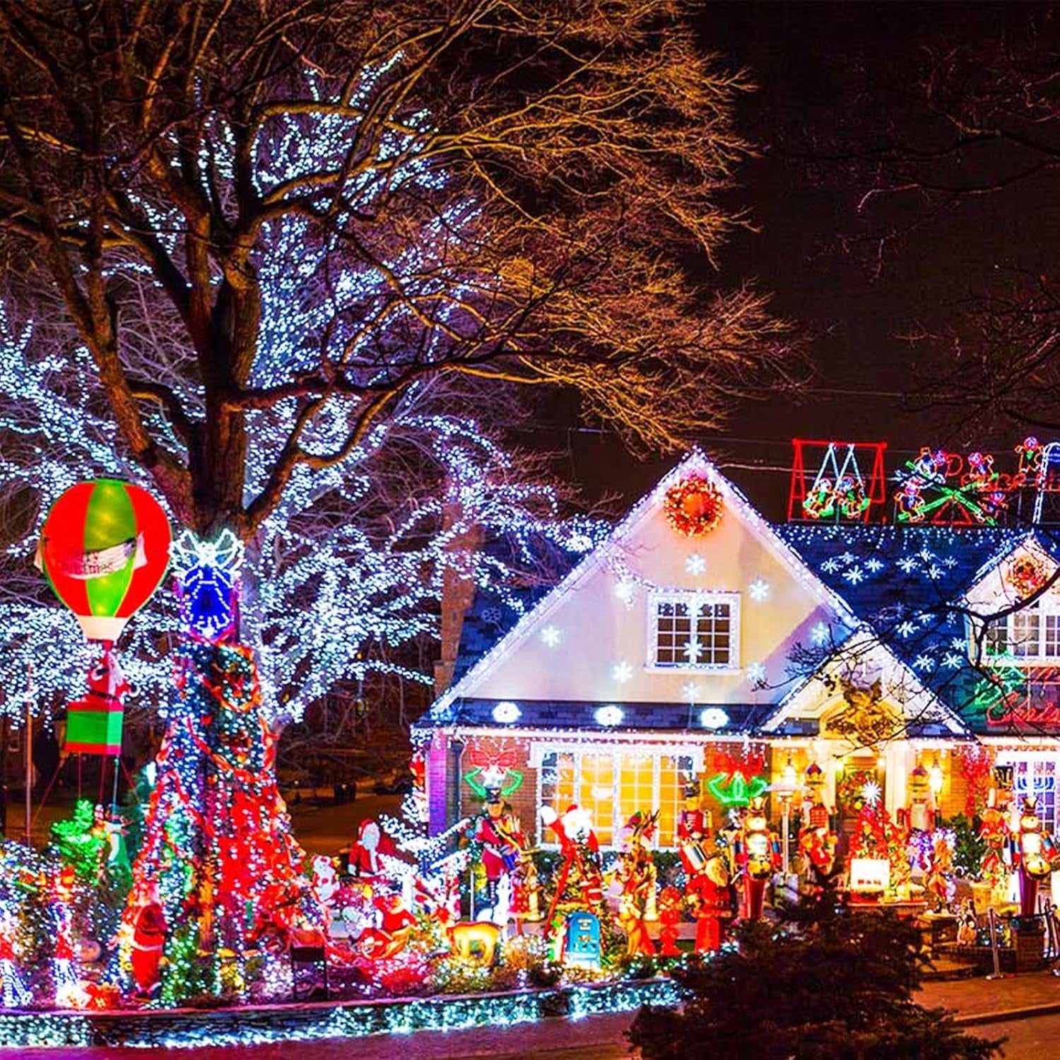 200 LED White Christmas Lights Outdoor, 66Ft Christmas Tree Lights Green Wire, 8 Modes Waterproof Twinkle String Lights Plug in for Xmas Wedding Party Indoor Decoration