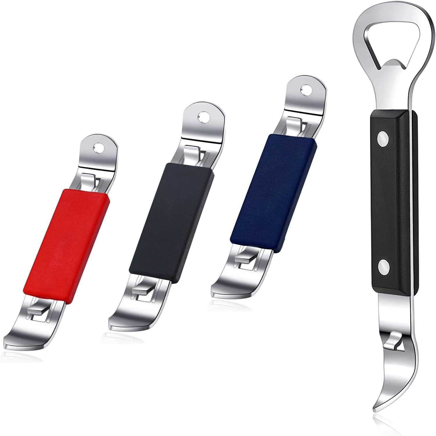 3 Pieces Magnetic Bottle Openers Can Opener Classic Beer Opener Stainless Steel Small Bottle Opener Can Tapper with Magnet & Can Punch Bottle Opener, Manual Stainless Steel Can Opener