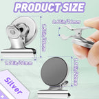 24 Pack Strong Magnetic Clips, Fridge Magnets Refrigerator Magnet, Whiteboard Magnets Heavy Duty Magnet Clips for Home, Office, Classroom, Locker, Cruise (Silver)